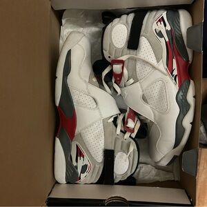 Jordan Kids White and Red Sneakers